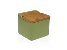 Salero Tapa Bambu 12,2x12,2x12,2 cm Verde Oliva Versa