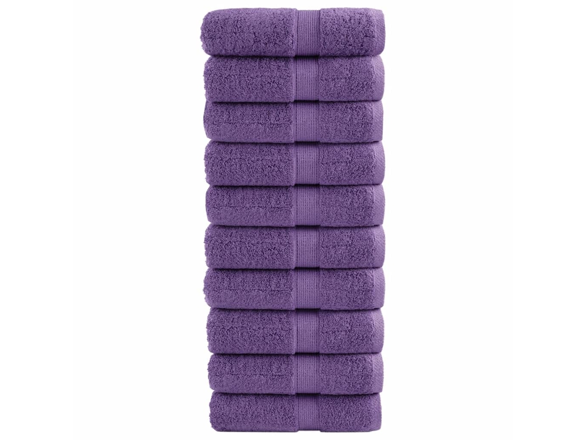 Vidaxl Toalhas De Bidé Premium Solund 10 Pcs 30x50 Cm 600 Gsm Roxo
