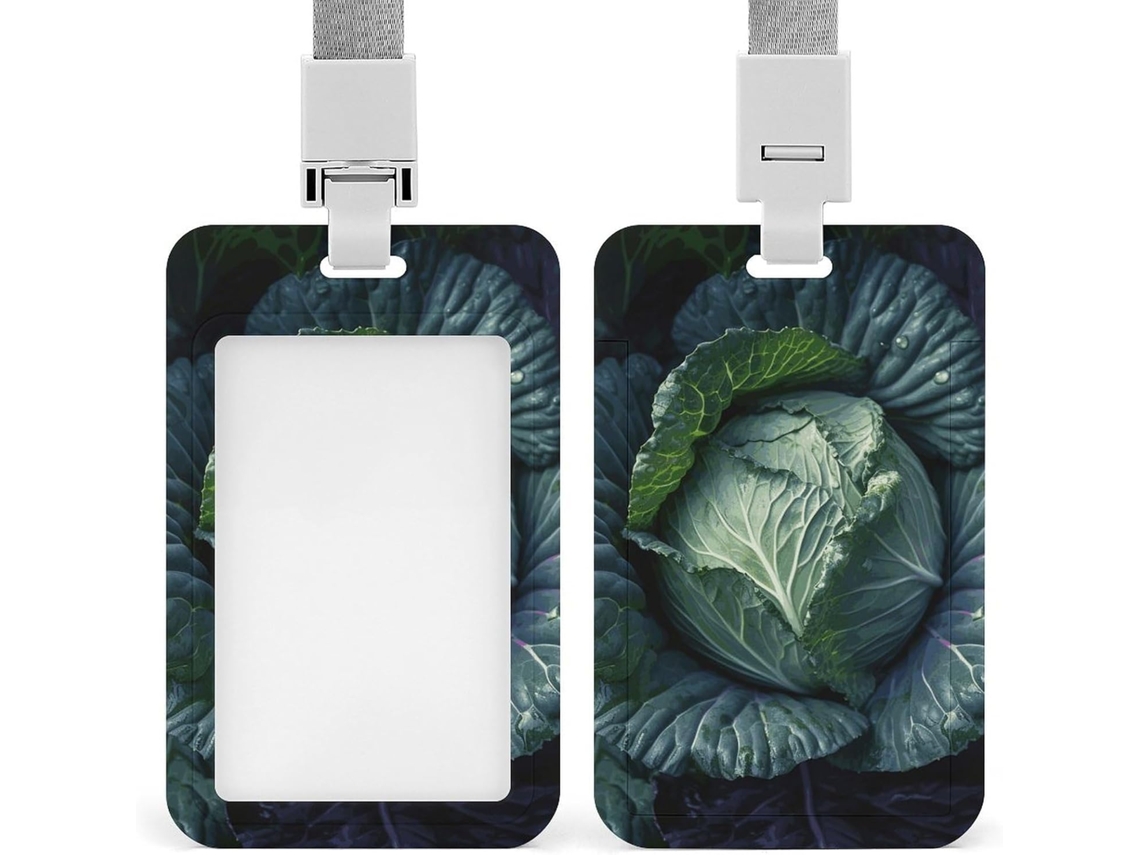Porta Crachá Bright Cabbage, Protetor De Cartão Vertical Com Cordão, Capa Plástica Impermeável, Estojo Crachá,