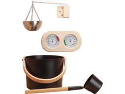 Kit De Acessórios Completo Com Balde De Madeira, Colher E Outros Itens.