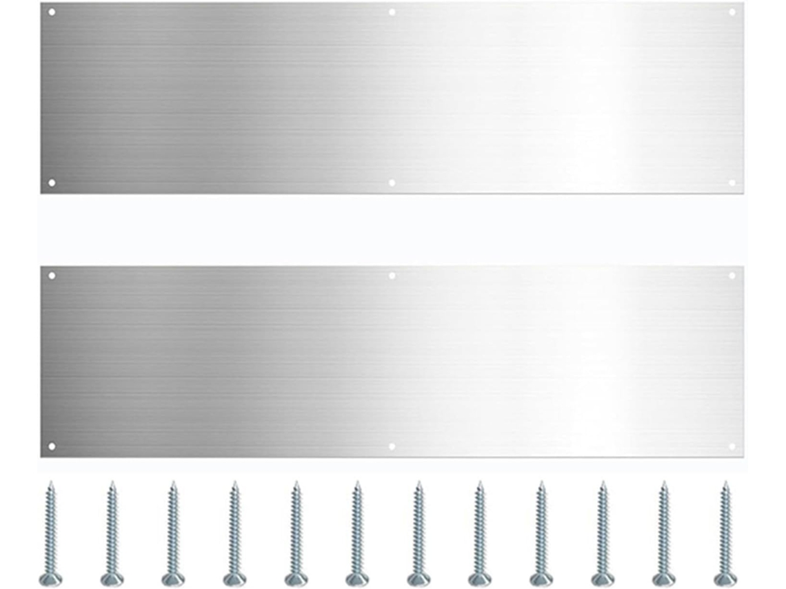 Conjunto de 2 Placas em Aço Inoxidável com MARCA