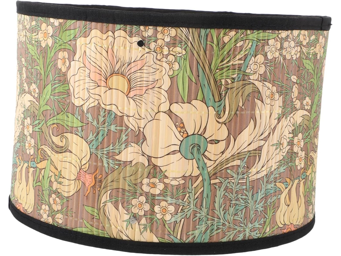 Estilo Artístico e Sofisticado. Decoração Elegante e Refinada em Bambu Natural Trançado para Luminária. SFUSHOS