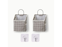 Linjou 2 bolsas de armazenamento penduráveis para parede, armazenamento em armário cinza com quadros S/MARCA