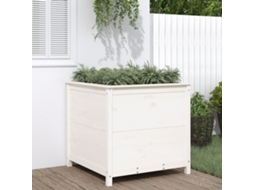 Vidaxl Vaso/floreira De Jardim 82,5x82,5x78 Cm Pinho Maciço Branco