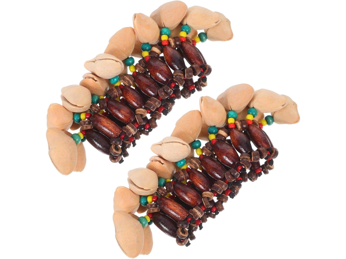 Conjunto De 2 Pulseiras/sinos Em Formato De Casca De Noz Para Instrumentos Djembe/conga