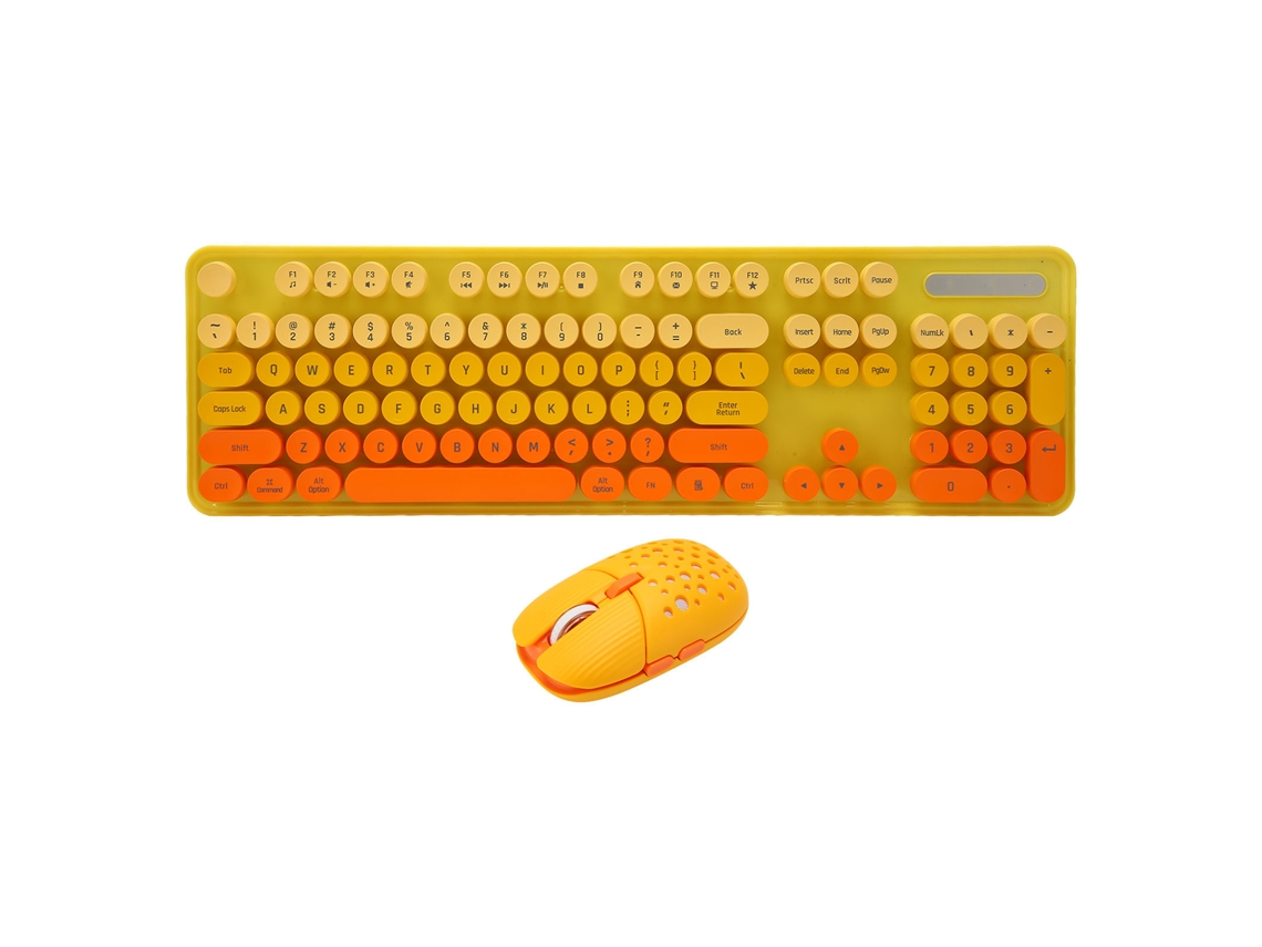 Conjunto Inalámbrico de Teclado e Ratón Retro Punk de 2.4 GHz com 104 Teclas e Ratón para Jogos com 3 Níveis de Dpi Ajustáveis S/MARCA