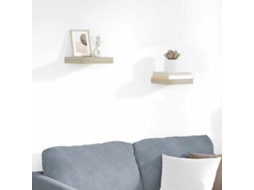 Vidaxl Prateleiras De Parede Suspensas 2pcs 23x23,5x3,8cm Mdf Carvalho