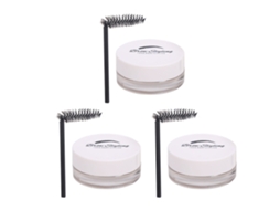 Kit com 3 sabonetes transparentes à prova d'água para sobrancelhas e pincéis para modelar sobrancelhas.