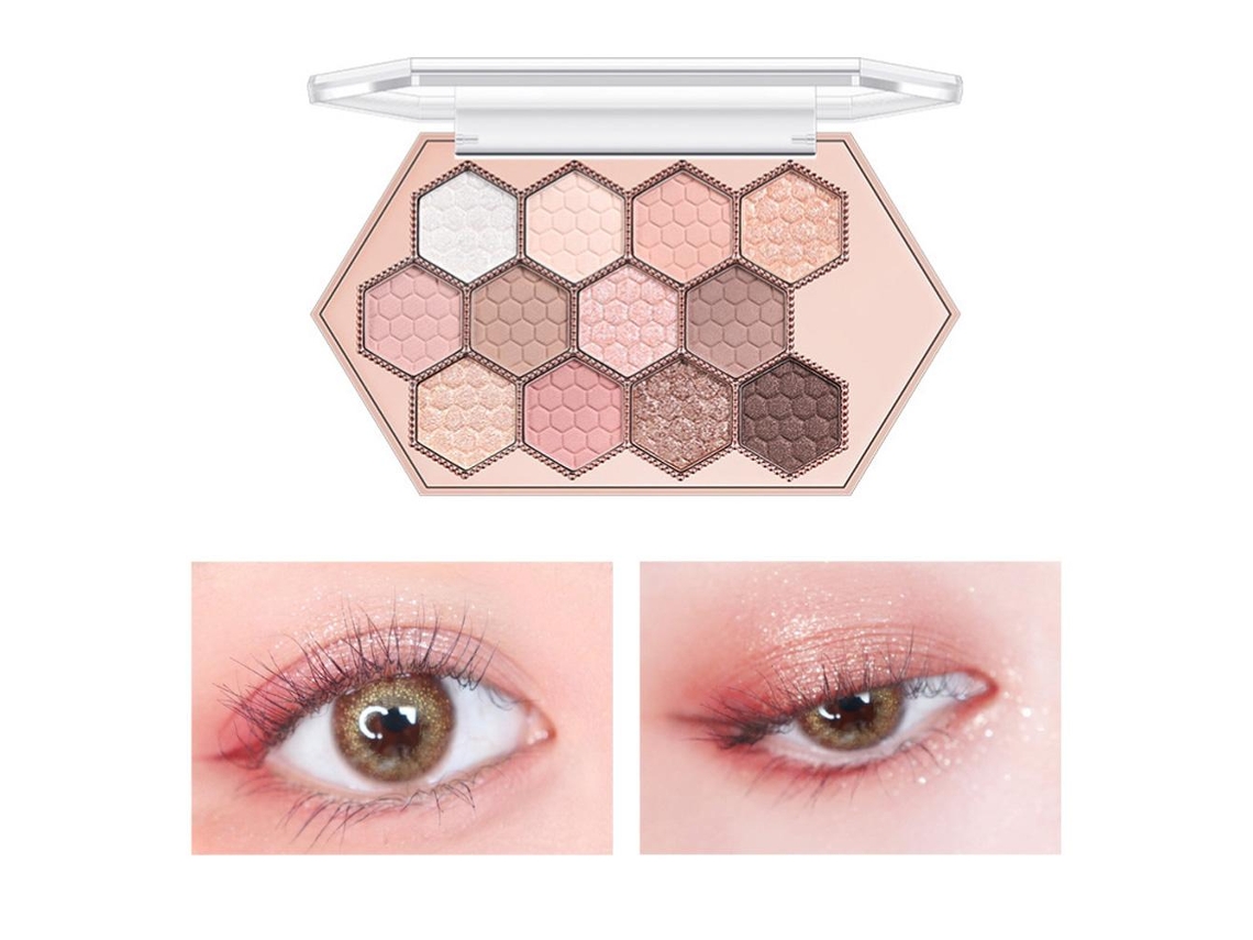 Paleta De Sombras De Ojos Estrella Hexagonal Con 12 Colores