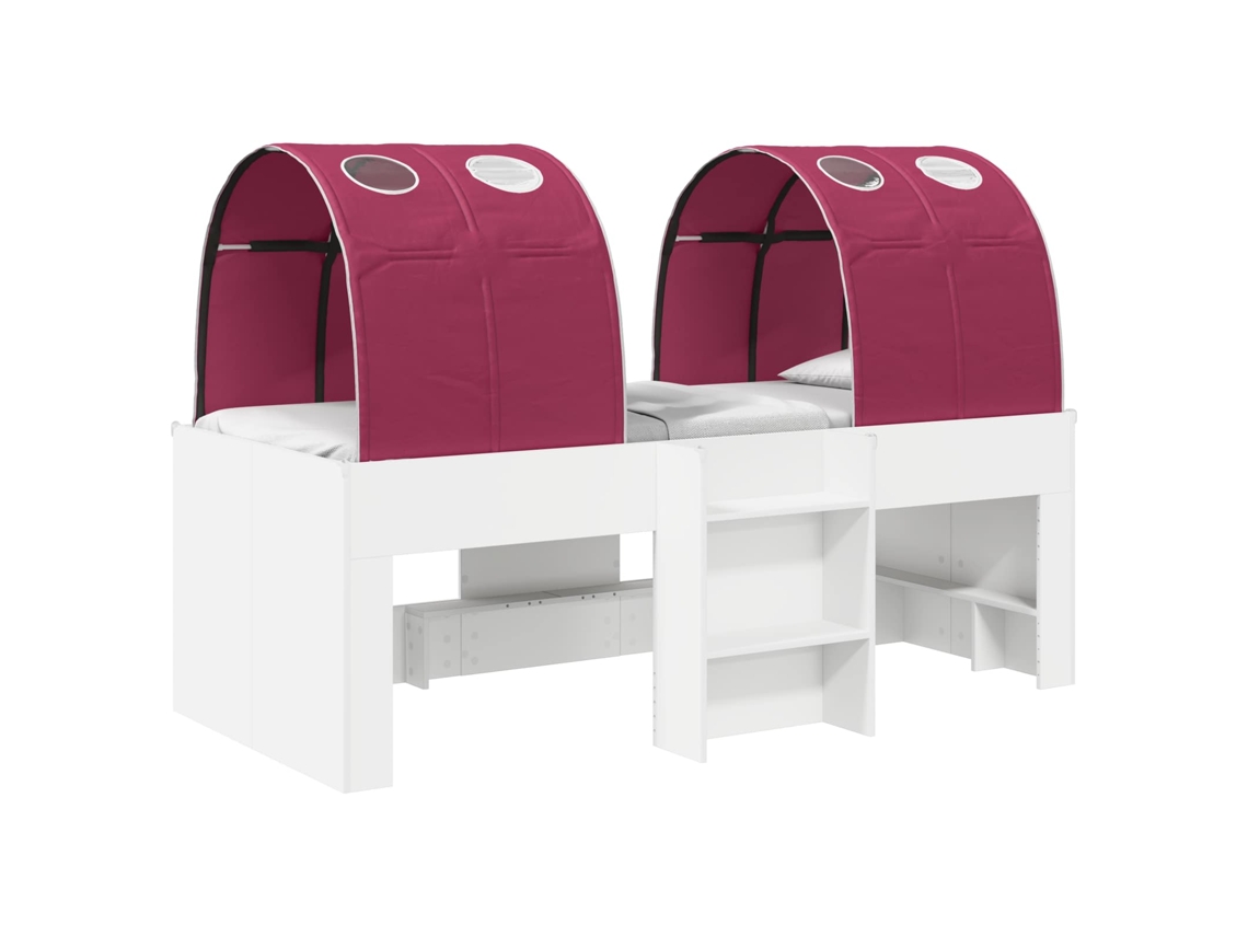 Cama com Túnel 4 Pcs MAISON EXCLUSIVE Branco e Vermelho Madeira