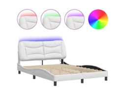 Bed Frame, Bed Frames Vidaxl Branco Couro Artificial (120 X 200 Cm)