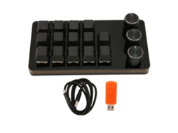 Mini Teclado Macro com 14 Teclas, 3 Botões Programáveis, Intercambiáveis | S/MARCA