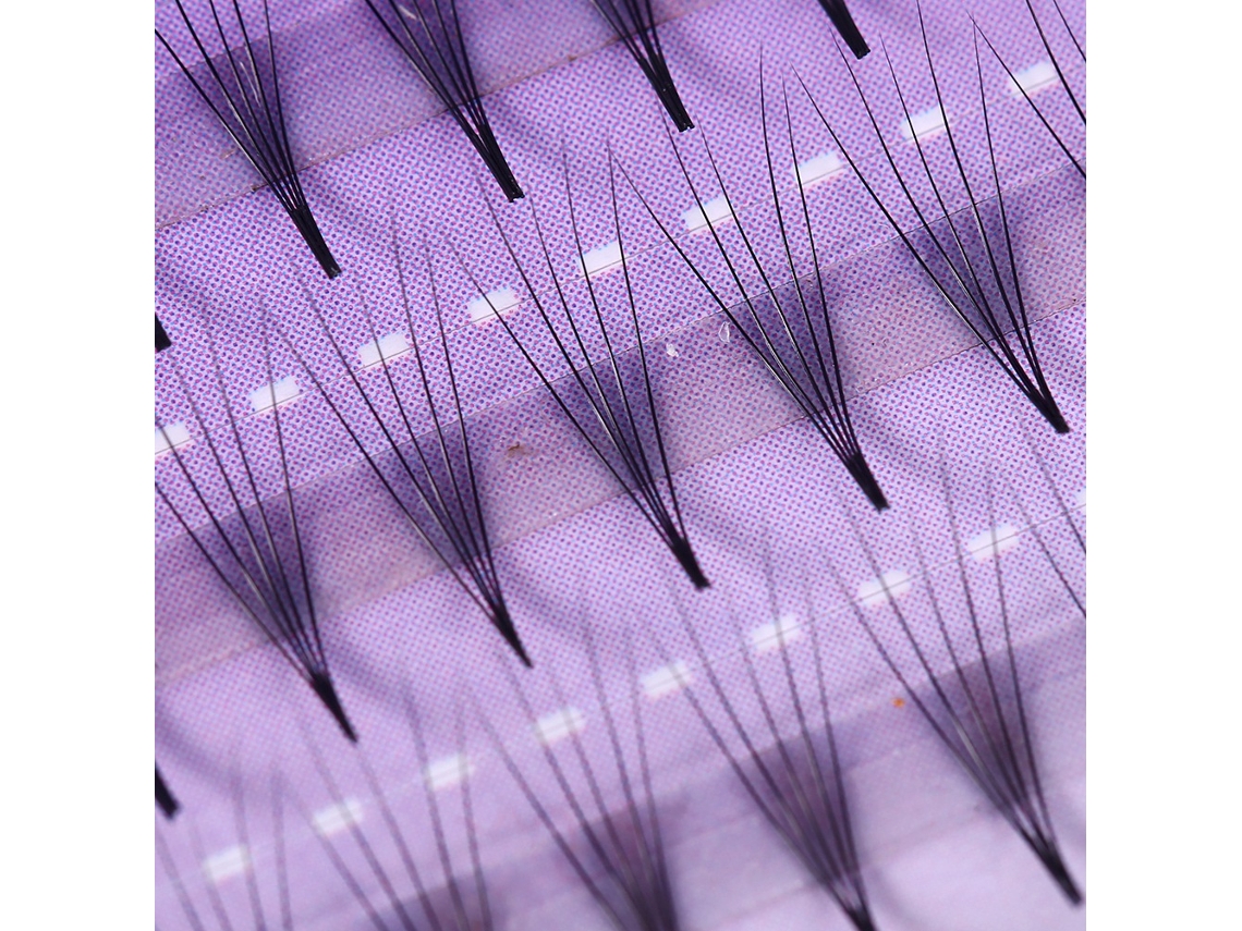 Cílios Postiços De Fibra Feitos À Mão (comprimento Natural 12mm) + Eoocoo