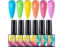Gel para unhas de longa duração, fluorescente, de secagem rápida e semitransparente.