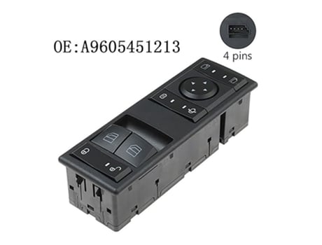 Acessórios De Carro 9605451213 Auto Switch Car Electric Window Switch Glass Lifter Button Para Mercedes Benz Actros Mp4 Truck Lahdek