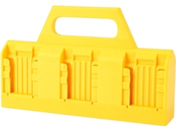 Organizador portátil de baterias com 6 compartimentos, armazenamento de acesso rápido para bolsas de ferramentas, armazenamento