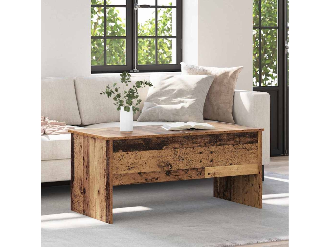 Vidaxl Mesa De Centro Madeira Antiga 102 X 50,5 X 46,5 Cm