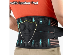 Tamanho S Cinto Suporte Lombar S Almofada Ergonómica Reforço Aço Cinta Transpirável Alívio Dor Coluna 60 75cm STELASPLEN (60 75cm)