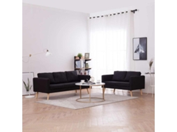 Vidaxl 2 Pcs Conjunto De Sofás Tecido Preto