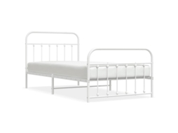 Bed Frame, Bed Frames Vidaxl Branco Aço (107 X 203 Cm)