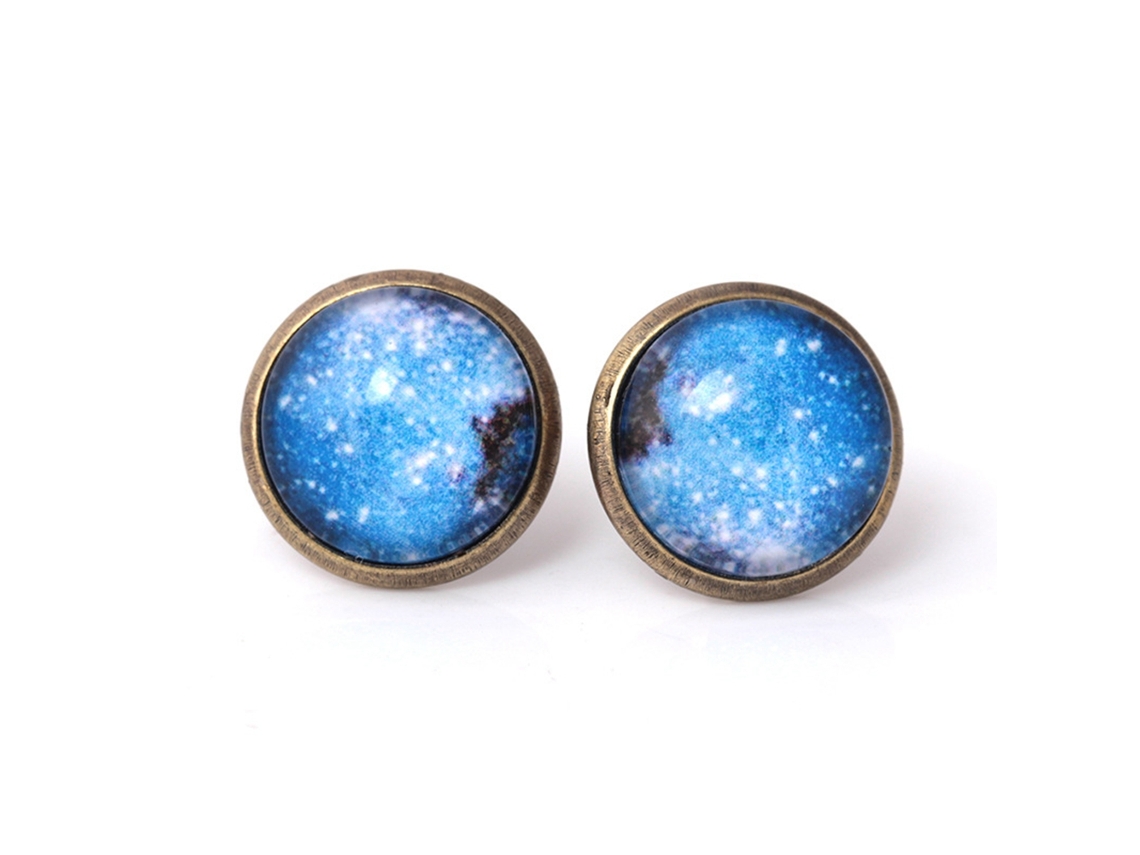 Brincos De Mulher Estilo Western Retro Pedras Artificiais Azul Céu