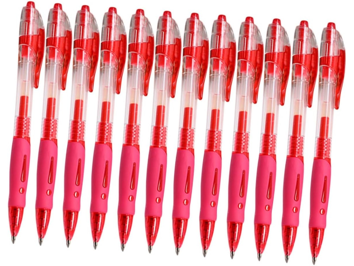 Conjunto De 12 Canetas Em Gel Exceart Com Botão Pressão, Portáteis