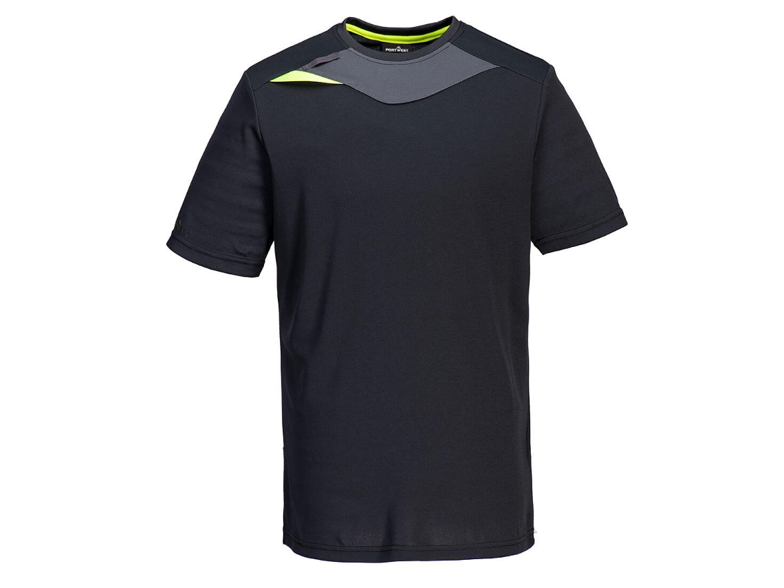 Dx4 Camiseta De Manga Curta Conforto E Estilo / Preto / M Portwest
