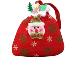 BOLSA de presente Nova Line de veludo dourado com Papai Noel para decoração e doces