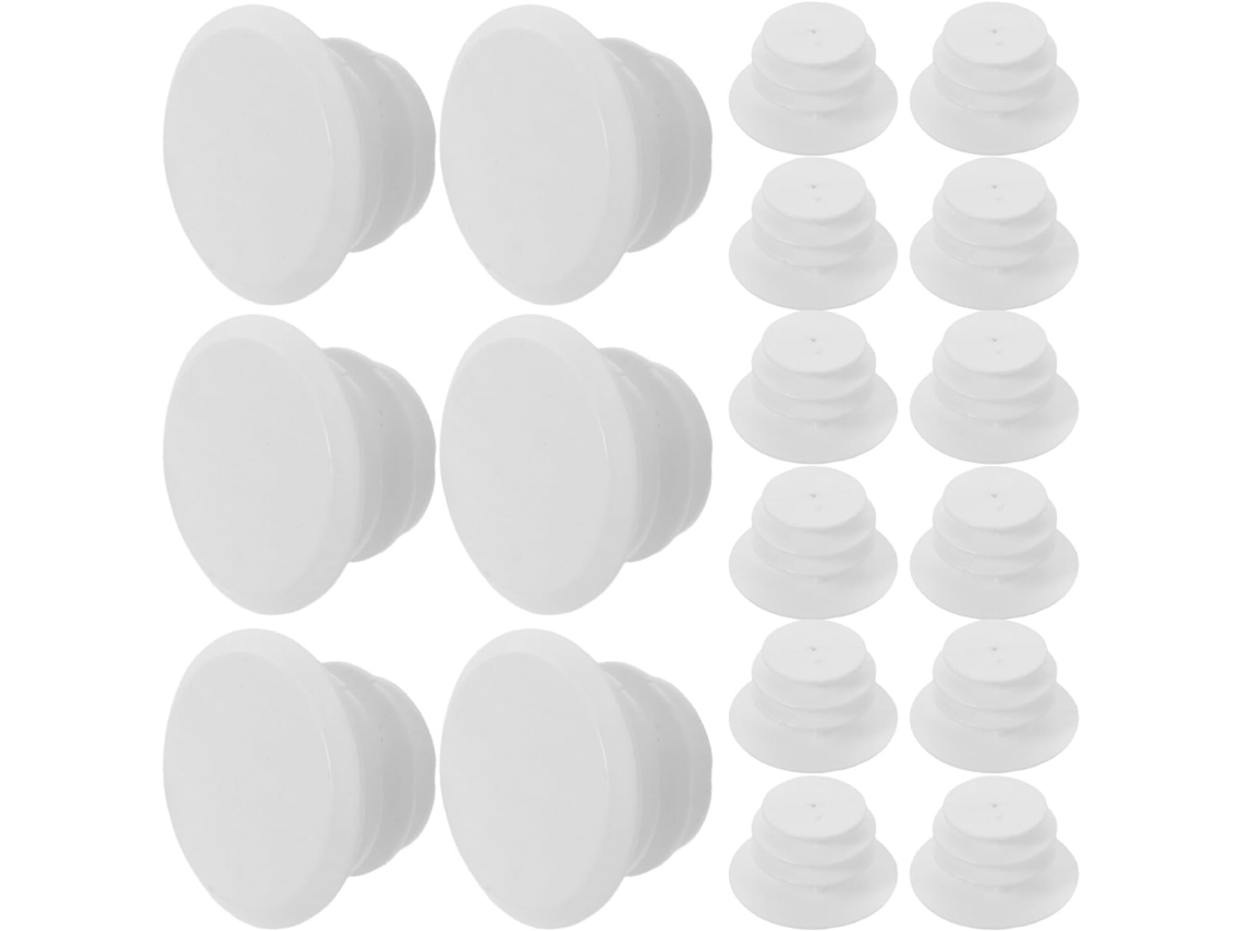 Tampas De Extremidade De Guidão De Plástico Branco E Proteção De Segurança Para Bicicletas.