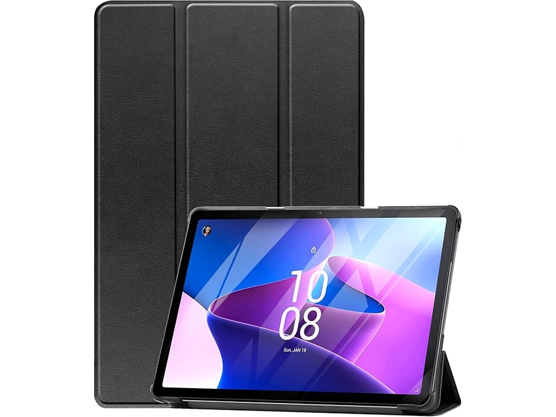 Capa Ultrafina Com Proteção Inteligente Para Lenovo Tab M10 De 10,1 Polegadas , Compatível (2022) Preta Tuotuo (3ª Geração)