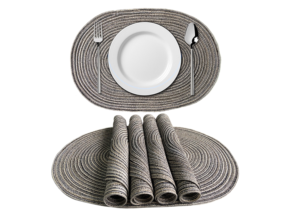 Laxiscreed Guardanapo De Algodão Cinza Carvão Com Padding Oval 50x35cm Para Isolamento Térmico