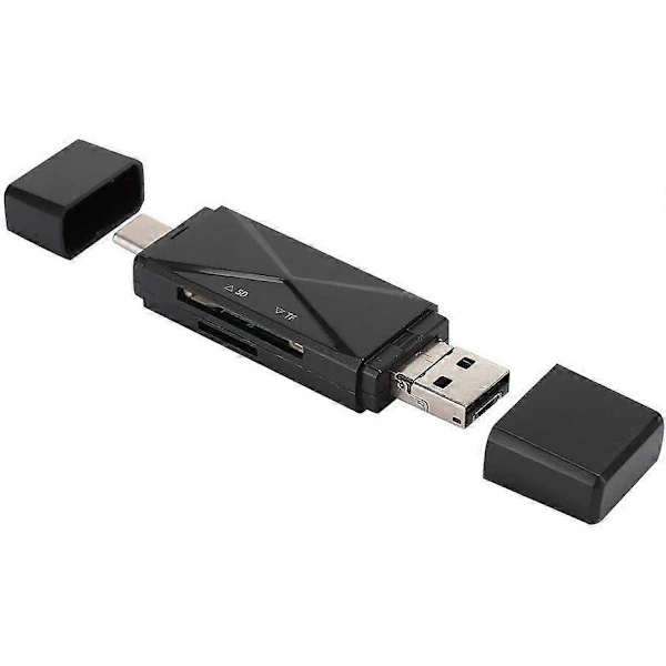 Leitor de Cartão Usb c, Conversor de Leitor de Cartão Múltiplo Otg Usb 2.0 5 em 1 com Suporte para Cartão Tf/sd AQUAFORGE