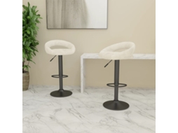 Vidaxl Bancos De Bar 2 Pcs Veludo Creme