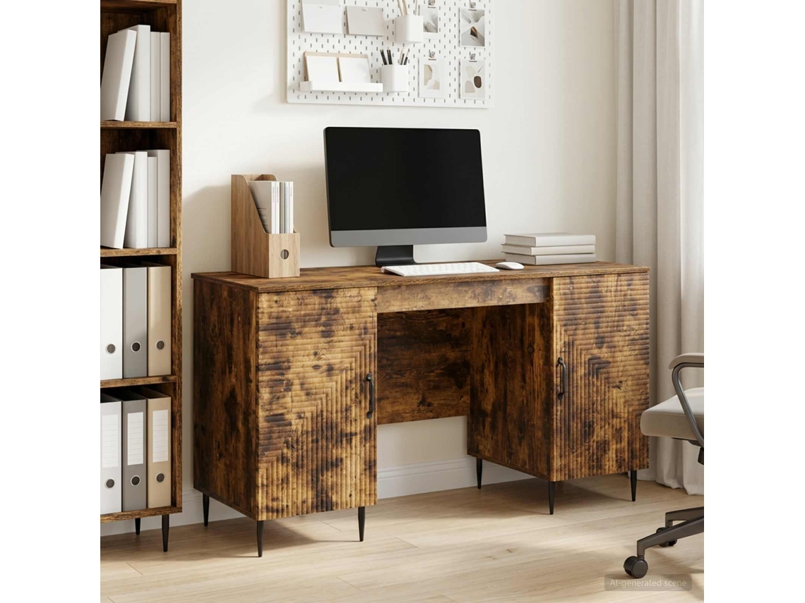 Vidaxl Mesa Carvalho Fumado 142,5 X 50 X 75 Cm Derivados De Madeira