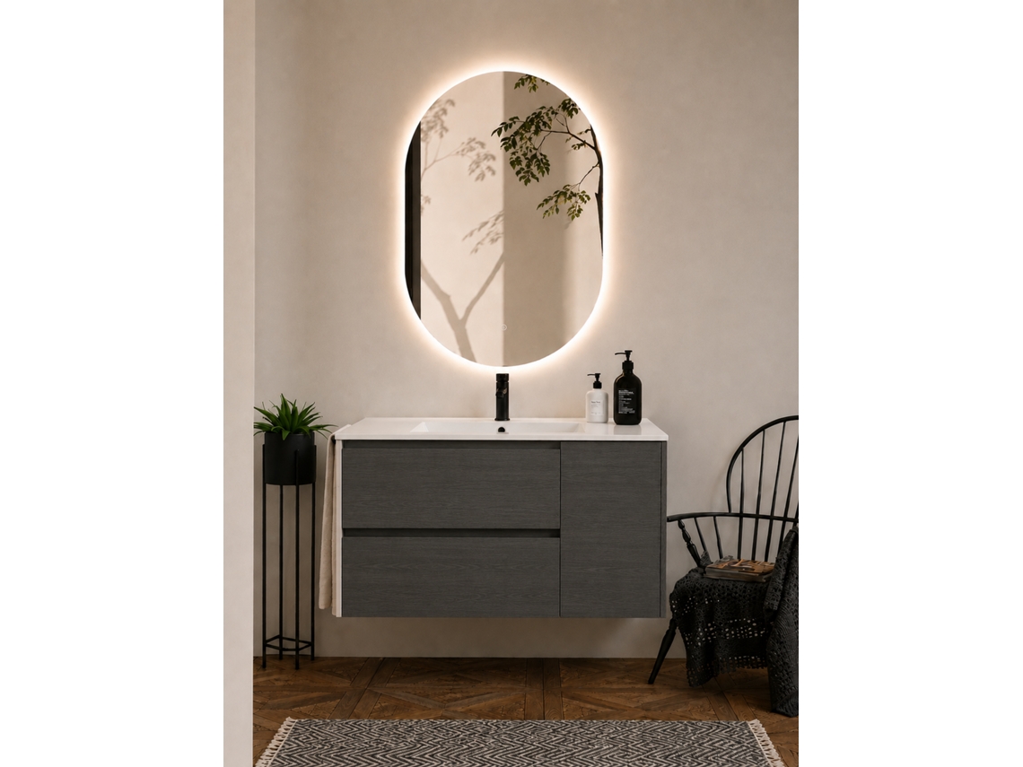 Móvel De Casa De Banho Com Lavatório Origenbath Itaca Sem Espelho 120x45 Cm 1 Cuba Grafite