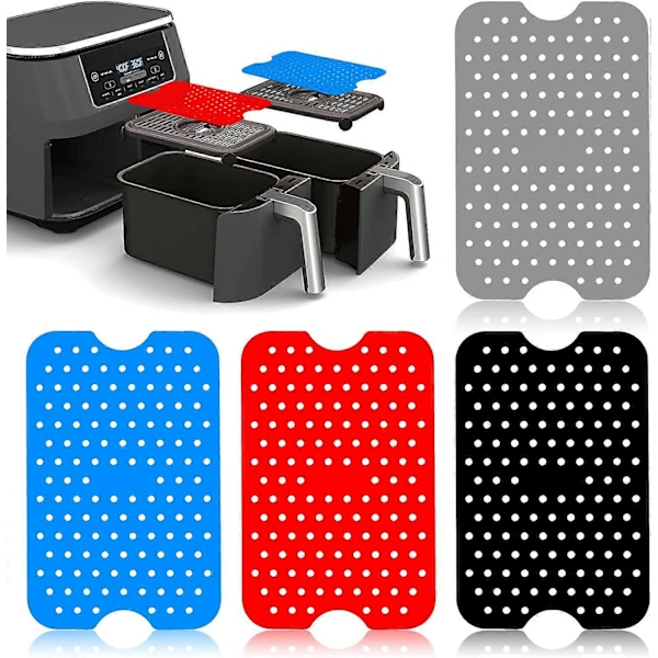Conjunto De 4 Acessórios Para Fritadeira Elétrica Tower, 20cm* 13cm, Forro De Silicone Reutilizável Com Duas Cestas