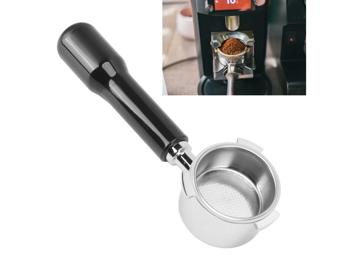 Porta-filtro sem fundo compatível com Delonghi Dedica 51 mm, construção em liga de zinco e plástico, cabo ergonômico para cola Slowmoose