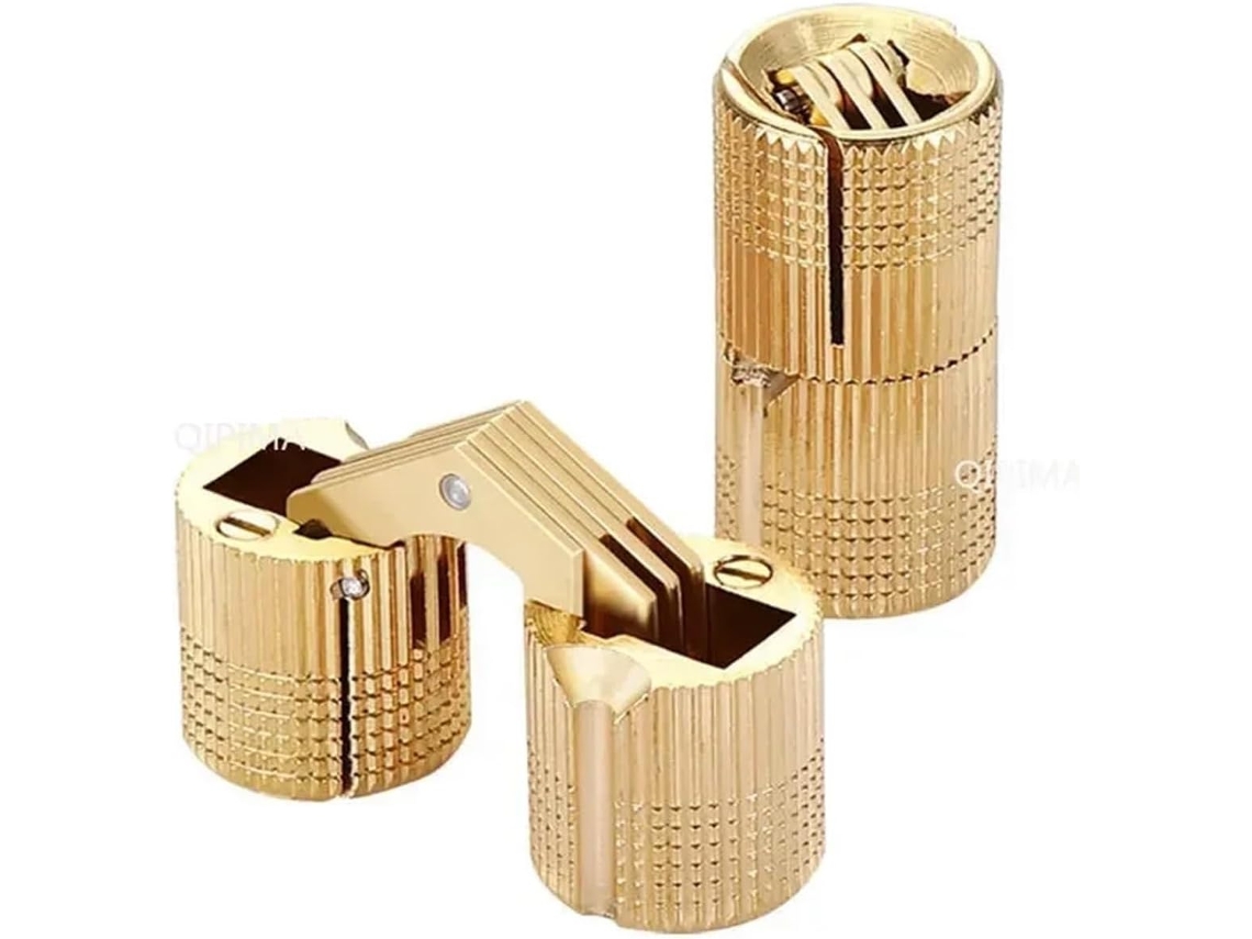 2 Dobradiças Cilíndricas De Latão Para Armário, Estilo Barril,