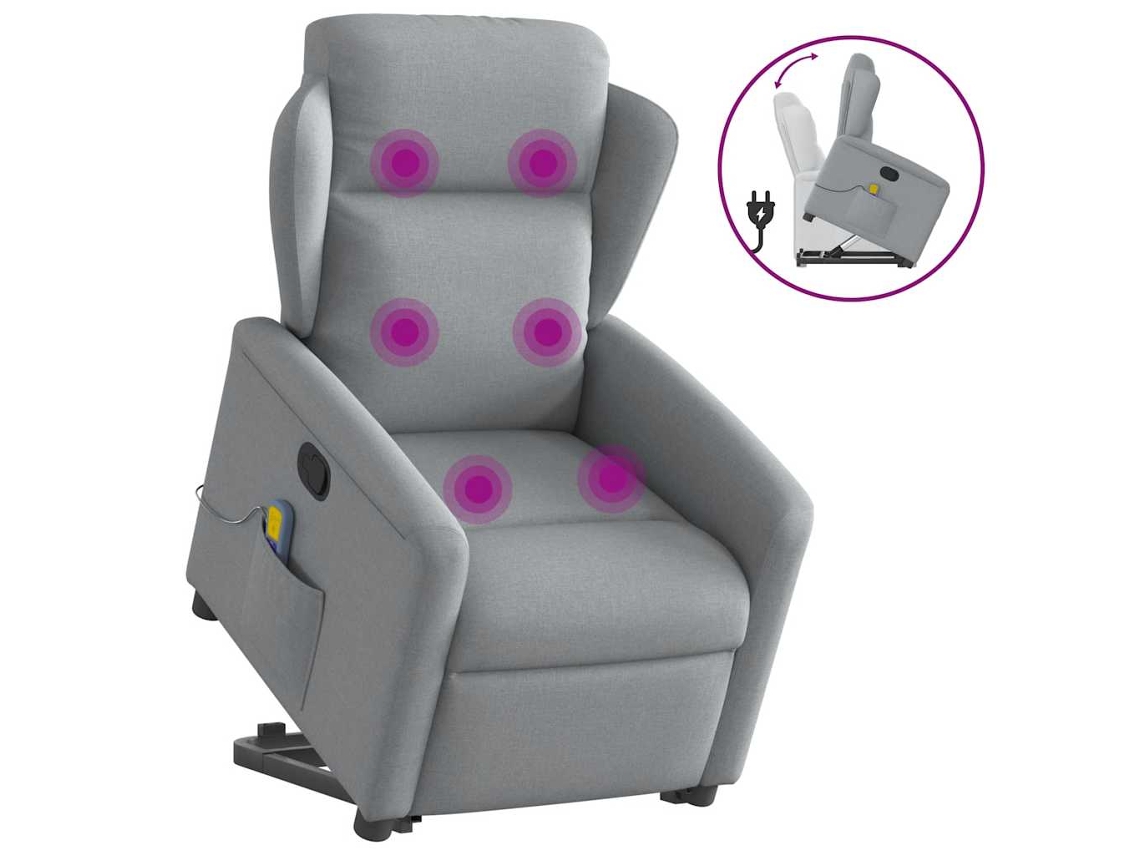 Stand Up Massage Recliner Chair, Stand Up Massage Recliner Chairs Vidaxl Cinzeto Tecido
