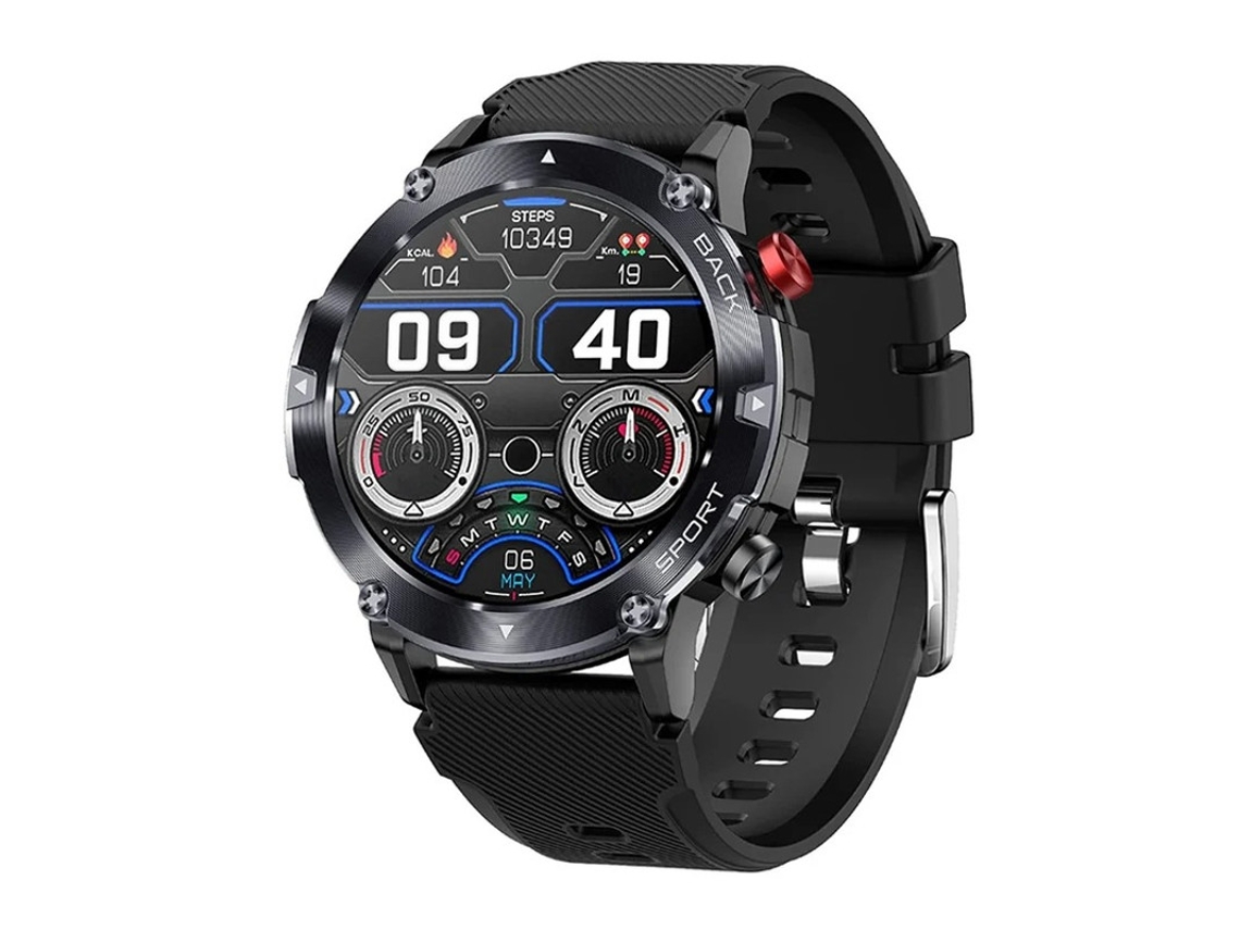 Smartwatch Com Bluetooth Chamadas Reprodução De Música E Recursos Esportivos Ao Ar Livre Preto Bestvite