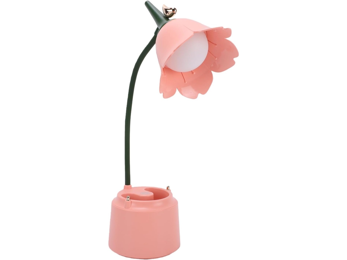 Abajur De Mesa Floral, Com 3 Níveis De Temperatura Cor, Controle Por Toque E Haste Ajustável Design Floral Moderno