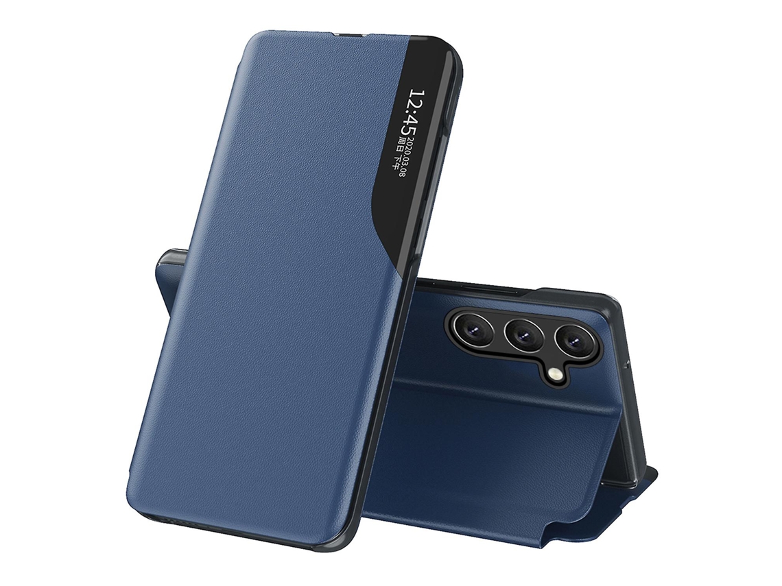 Capa Para Samsung Galaxy A54 5g Com Fechamento Automático, Janela Transparente, Revestimento Em Couro E Suporte Integrado
