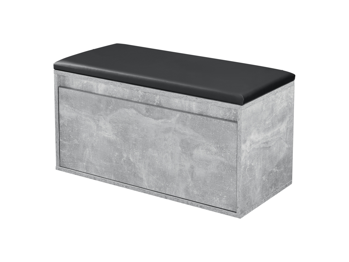 Bancada para Sapateira Degerfors com Gaveta 80X39X45 Cm Efeito Betão/Preto [EN.CASA]