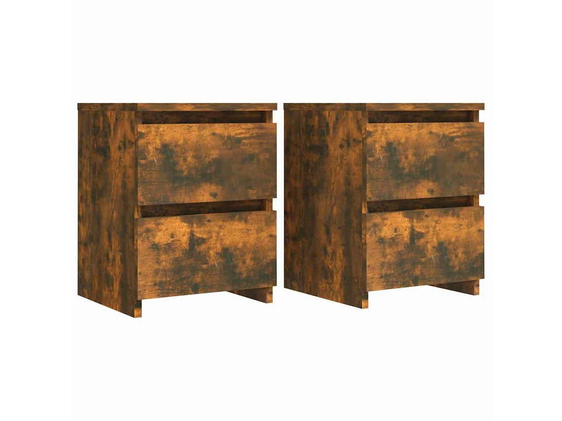 Bedside Cabinet, Bedside Cabinets Vidaxl Marrom Madeira Processada (n/a)