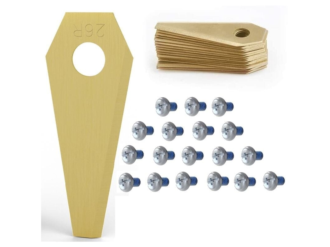 18 Lâminas De Reposição Para Cortador Robótico Bosch Titanium + 18 Parafusos Acessórios