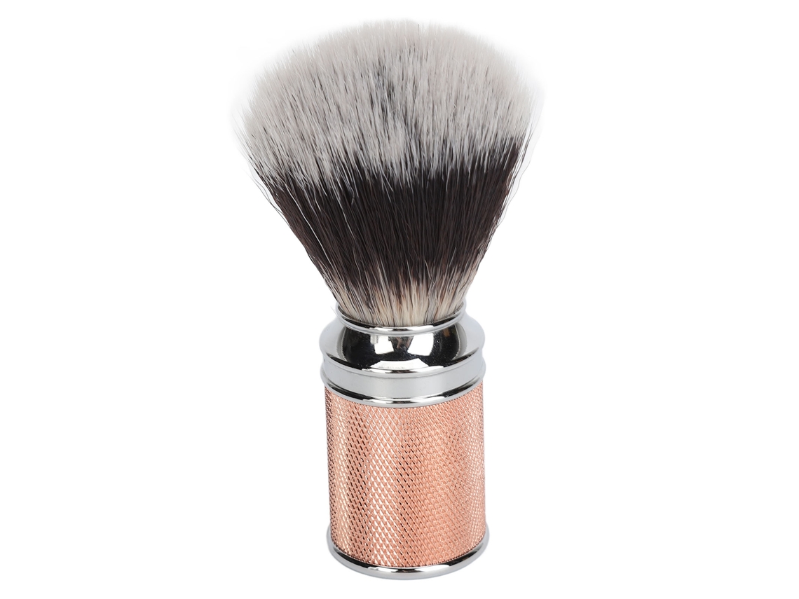 Pincel De Espuma Para Barba De Nylon Dourado-rosa Com Cabo Curvo