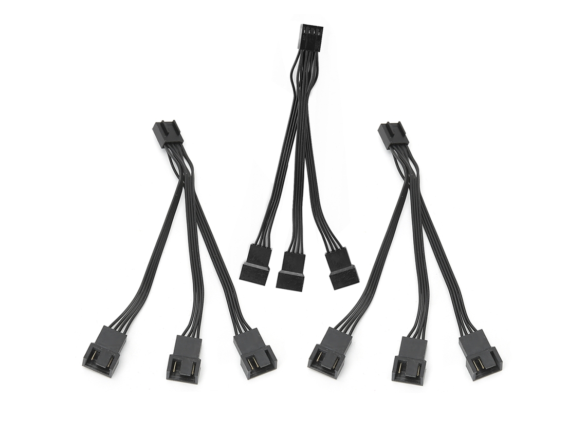 Cabo De Extensão De Ventilador 3 Em 1 Adaptador Splitter Conector 4-pino Para Pc