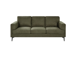 Sofá de 3 Plazas BELIANI Lousto de Tela Verde 213x65x85