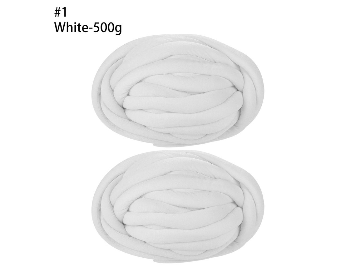 250g/500g Lã Tricô Super Macio Braço Tricô Branco 500g Aquaforge
