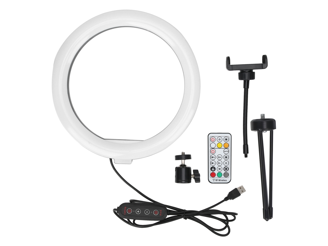 Anel de luz LED RGB de 10 polegadas com tripé de mesa para fotografia de transmissão ao vivo LAXISCREED